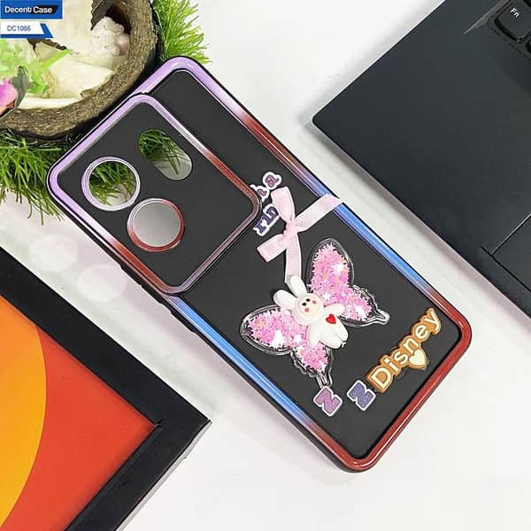 Black Soft Silicone Back Cover for Infinix Zero 30 with Cartoon Design for Girls