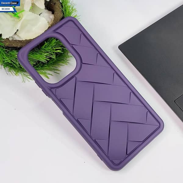 Oppo A3 4G Silicone Back Case in Purple with Flex Waves Pattern