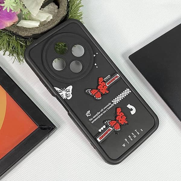 Soft Case with Butterfly Design for Tecno Spark 30C - Suitable for Girls