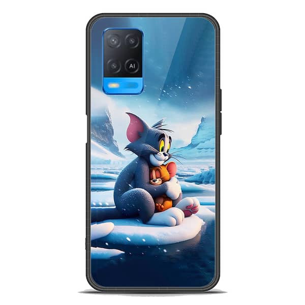 Oppo A54 4G Premium Printed Glass Case with Soft Border