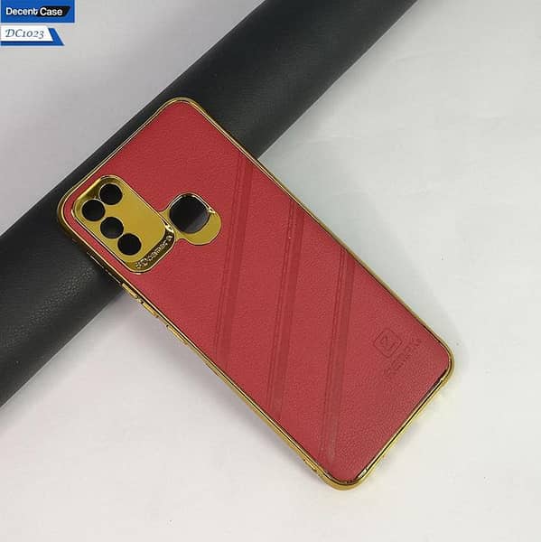 Shockproof Leather Case with Golden Edges for Infinix Hot 9 Play