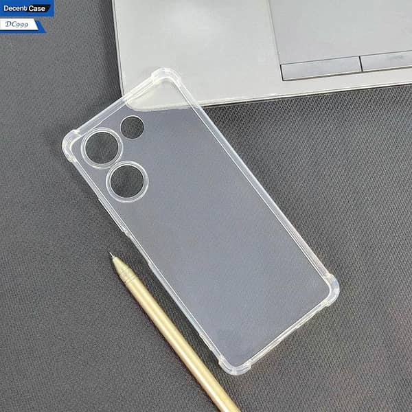 Transparent Silicone Case for Tecno Camon 20 with 4D Design and Camera Protection