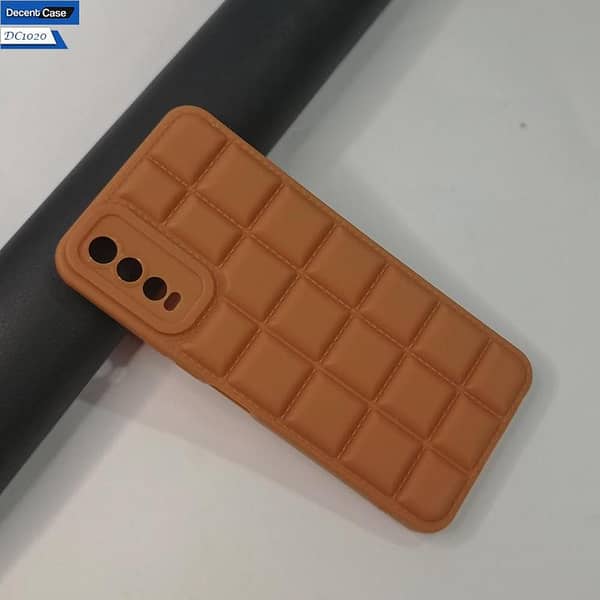 Soft Silicone Cube Puffer Back Case for Vivo Y12s