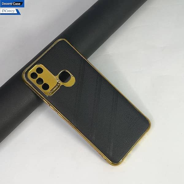 Leather Shockproof Case with Golden Edges for Infinix Hot 11 Play