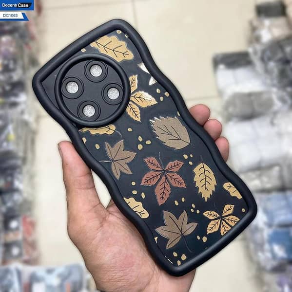 Tecno Camon 30s Black Soft Silicone Back Cover with Floral Print for Girls