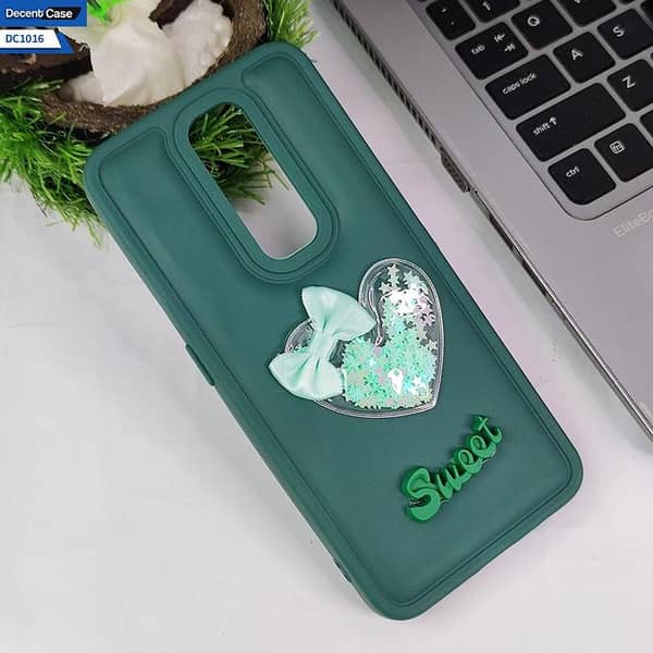 Oppo A5 2020 Cover - Green - 3D Love Heart Soft Case for Girls