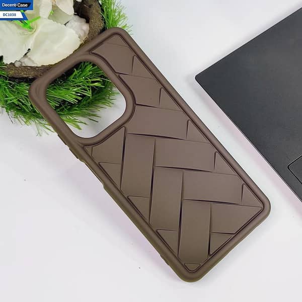 Infinix Smart 9 Dark Brown Silicone Back Case with Flex Waves Pattern