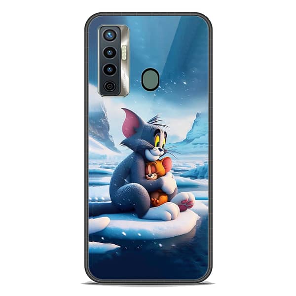 Tecno Camon 17 Premium Printed Glass Phone Case with Soft Border