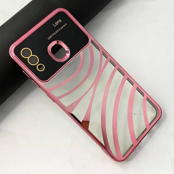 Samsung Galaxy A30 Rose Gold Cover with Electroplated Borders and Camera Lens Protection