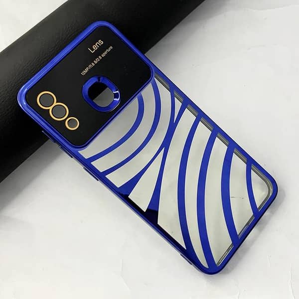Samsung Galaxy A20 Transparent Case with Electroplating Borders and Camera Lens Protection