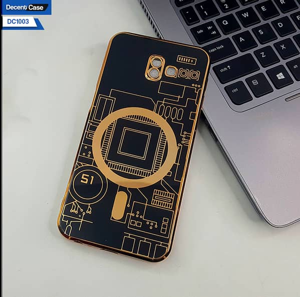 Samsung Galaxy J6 Plus Golden Circuit Diagram Protective Cover