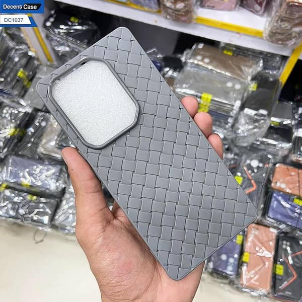Tecno Pop 7 Gray Cover - Woven Texture Silicone Back Case