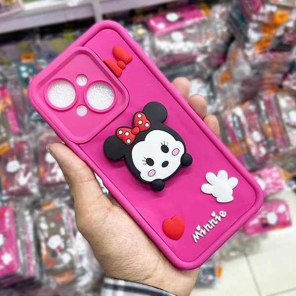 Red Premium Soft Silicone Back Cover with Pop Socket for Tecno Spark Go 1