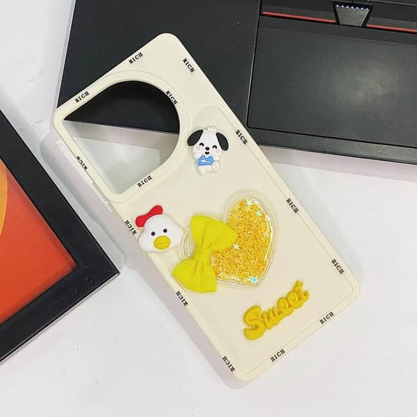 Tecno Camon 30 Off White Case - Soft Cover with 3D Bow for Girls