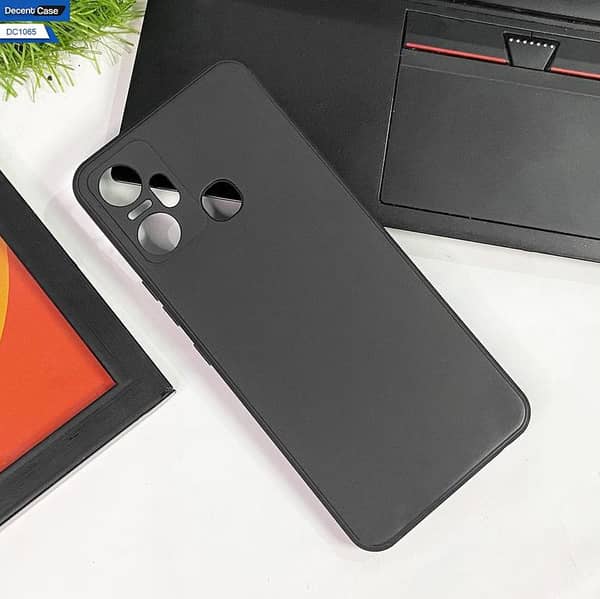 Black Back Cover for Infinix Smart 6 Plus - Soft Silicone Case with Camera Protection