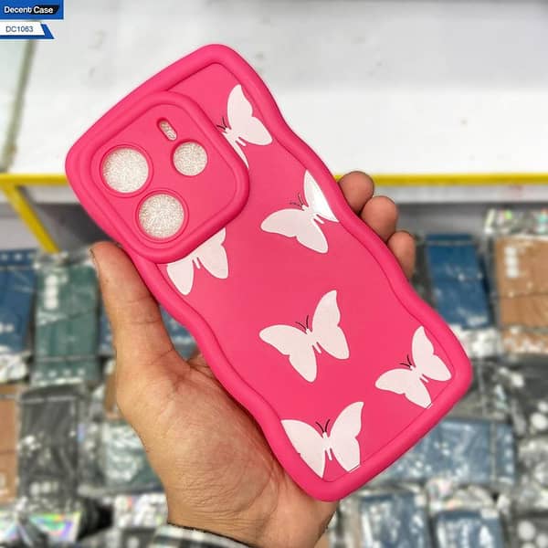 Xiaomi Redmi Note 14 Rose Red Soft Silicone Floral Printed Back Cover for Girls