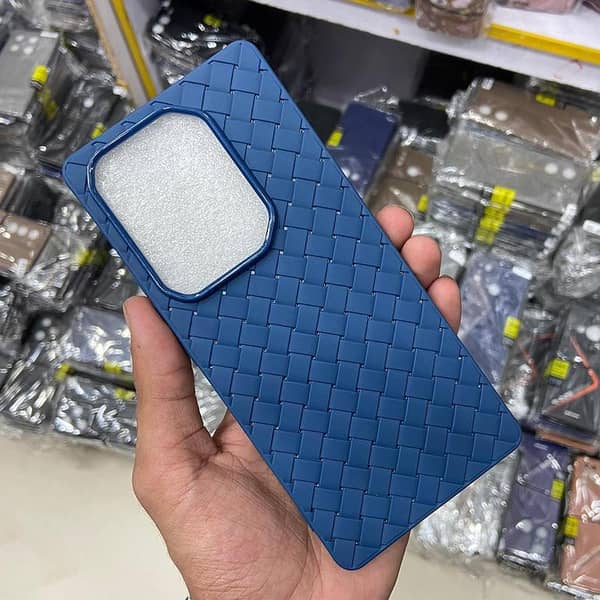 Infinix Smart 7 Plus Blue Silicone Back Case with Woven Texture