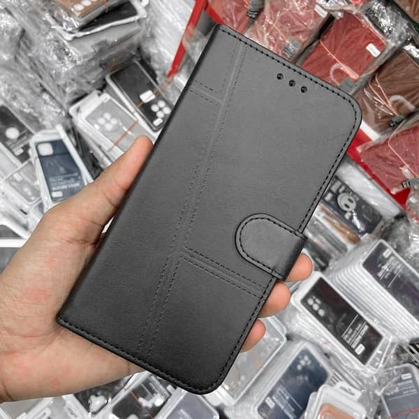 OnePlus 8T Black Leather Megantic Flip Book Cover with Card Holder