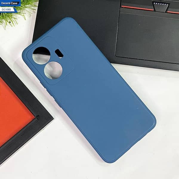 Vivo Y55 Blue Back Cover - Soft Silicone Case with Camera Protection