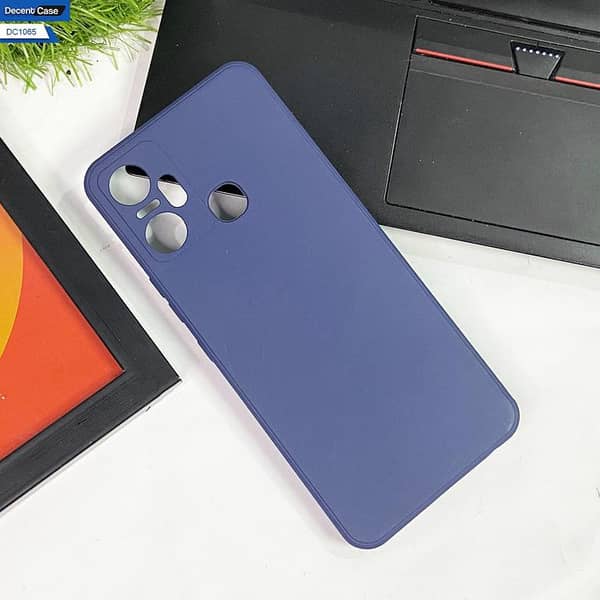 Infinix Smart 6 Plus Blue Back Cover - Soft Silicone Case with Camera Protection