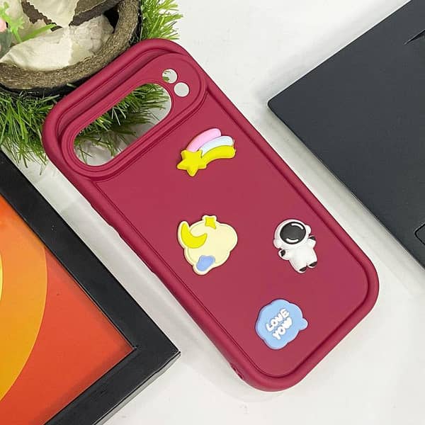 Soft Silicone Case for Google Pixel 8 - Red Cute Bear & Flower Design