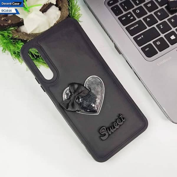 Sweet Girls 3D Love Heart Soft Case for Huawei Y9s - Black