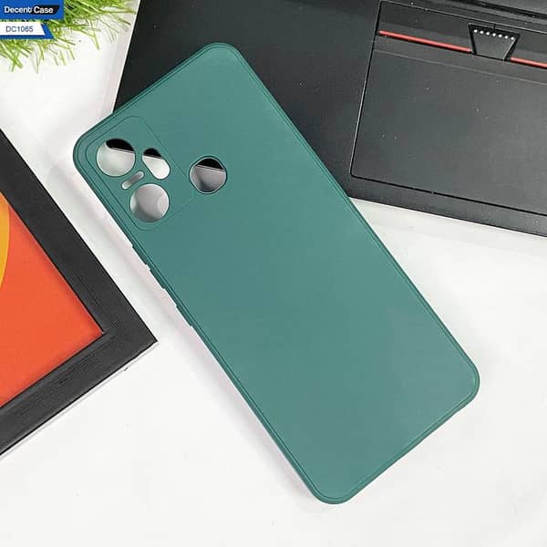 Green Silicone Case for Infinix Smart 6 Plus - Premium Quality with Camera Protection