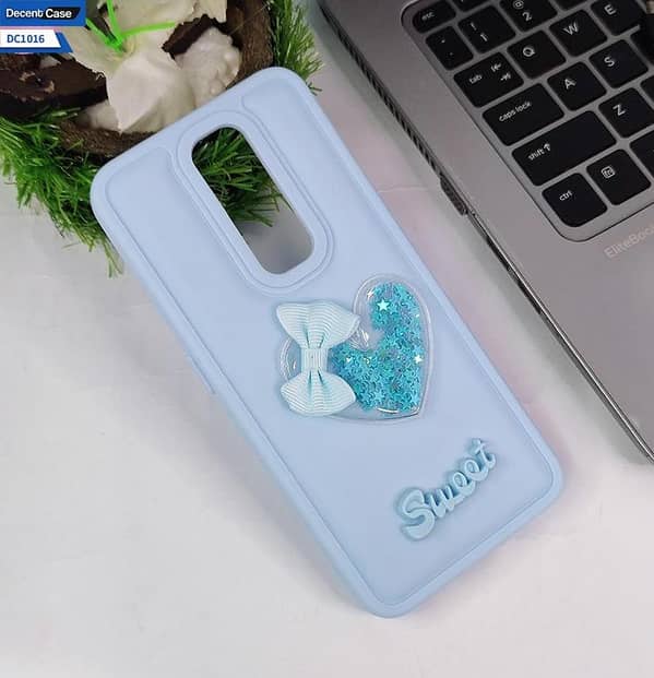 Cyan 3D Love Heart Soft Case for Oppo A5 2020 - Sweet Girls Design