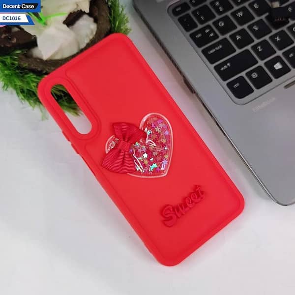 Honor 9X Pro Soft Case - Red 3D Love Heart Design for Girls