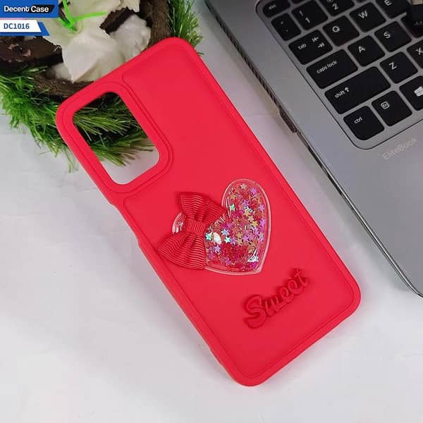 Red Soft Case with 3D Love Heart for Oppo A55 5G