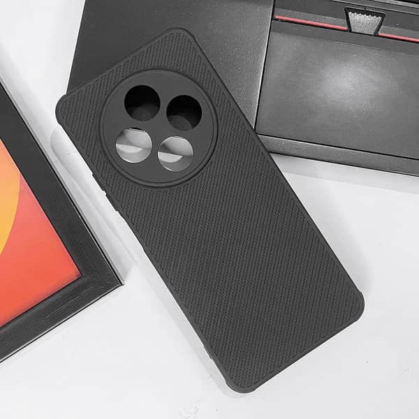 Xiaomi Redmi 14R Black Case - Premium Quality Cover with 3D Embossed Texture