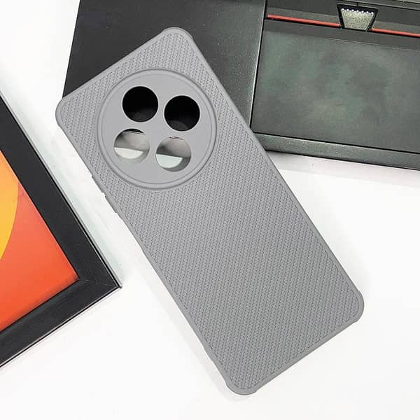 Gray Xiaomi Redmi 14R Cover - Premium Quality Case with 3D Embossed Texture