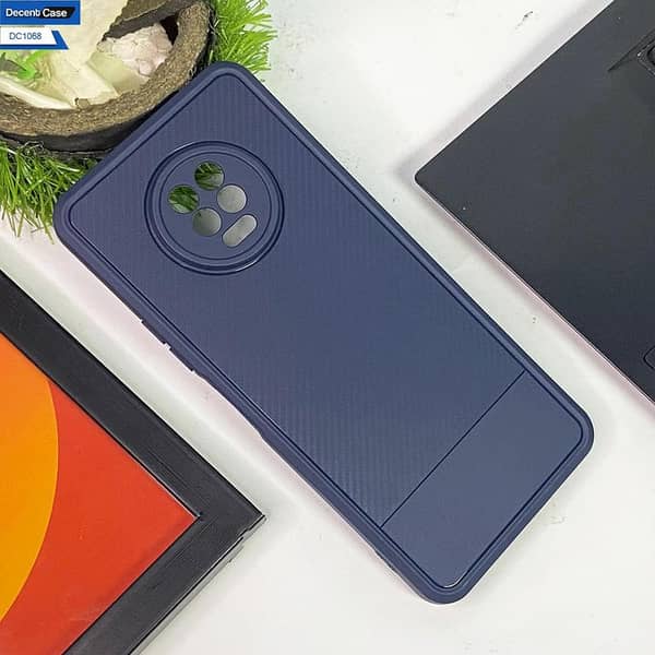 Infinix Note 7 Purple Back Cover - Carbon Fiber Pattern and Shockproof Design