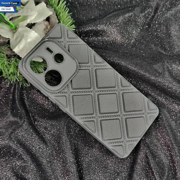 Gray 3D Stylish Back Cover for Redmi Note 14 with Camera Protection