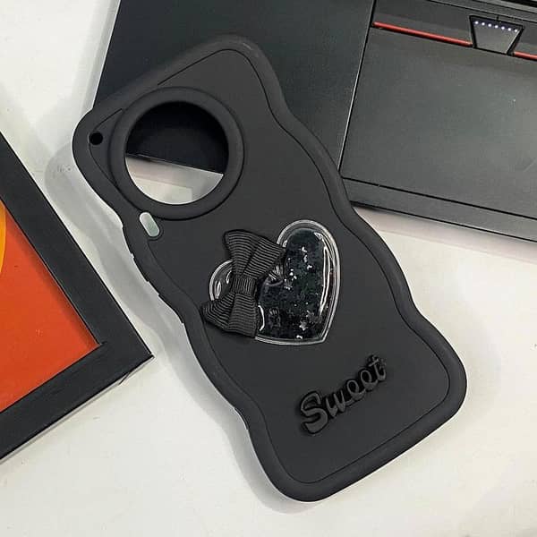 Tecno Camon 30 Cute 3D Love Heart Glitter Case with Bow Design