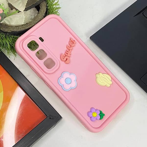 Green 3D Charms Shockproof Back Cover for Samsung Galaxy A06 with Kawaii Design