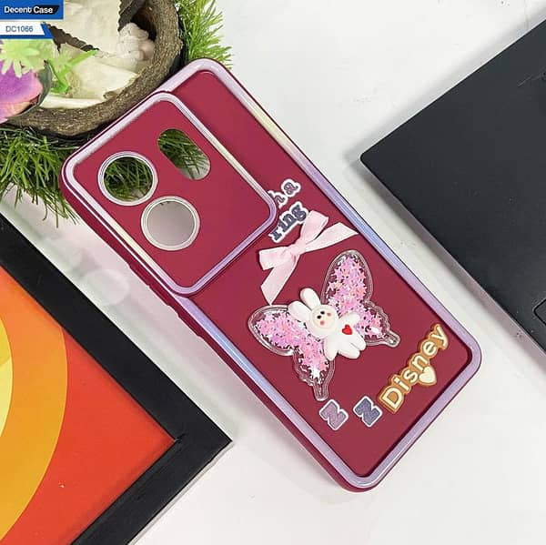 Infinix Zero 30 Red Phone Case with 3D Charms - Kawaii Shockproof Design for Girls