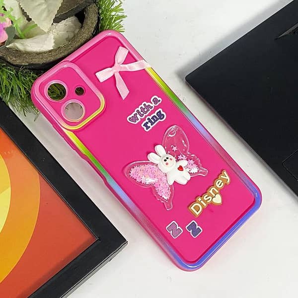 Samsung Galaxy A06 Rose Red Phone Case with 3D Charms - Kawaii Design and Shockproof Protection