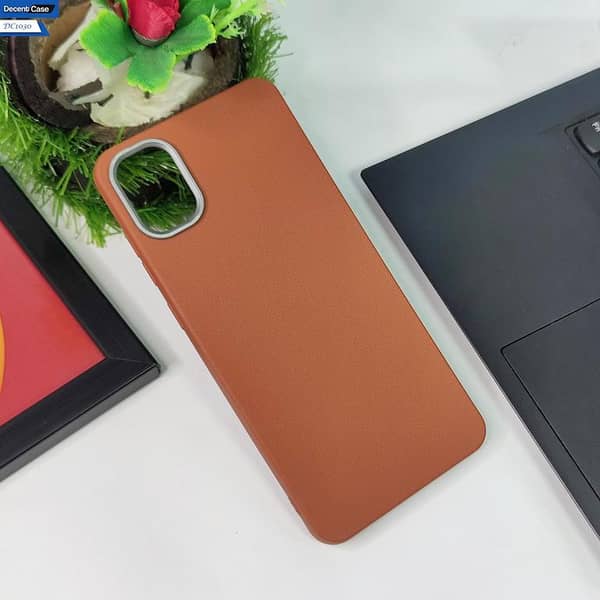 Brown Samsung Galaxy A05 Cover with Metal Camera Ring Protection