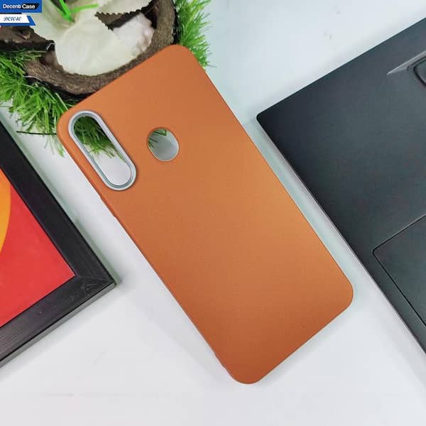 Brown Samsung Galaxy A10s Cover with Metal Camera Ring Protection