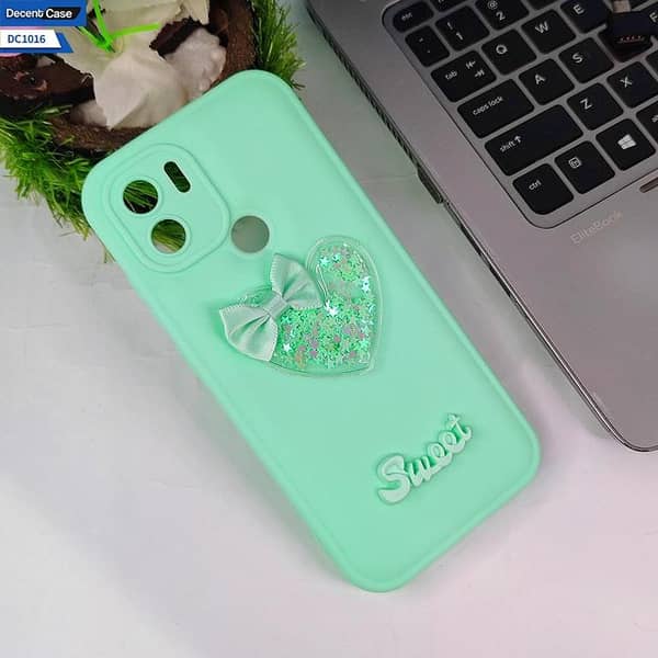 Light Green 3D Love Heart Soft Case for Xiaomi Redmi A2 Plus - Sweet Girls Cover