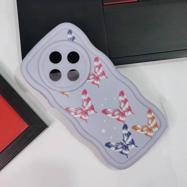 Floral Printed Blue Soft Silicone Back Cover for Tecno Spark 30 - Designed for Girls