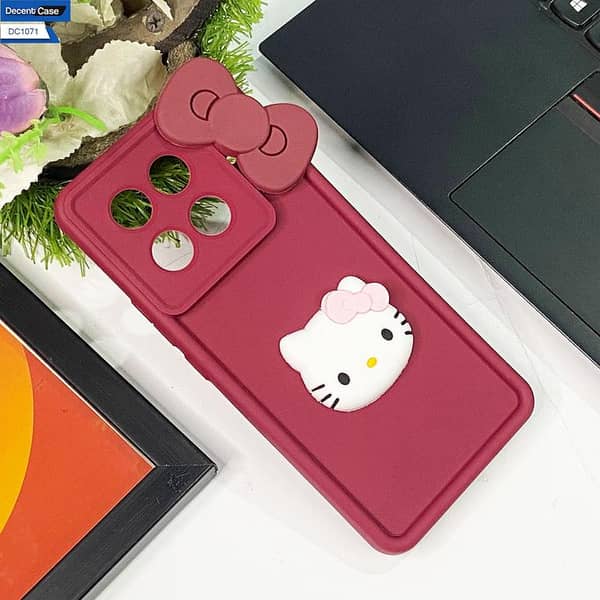 Tecno Camon 30S Cute 3D Cartoon Back Case for Girls - Red