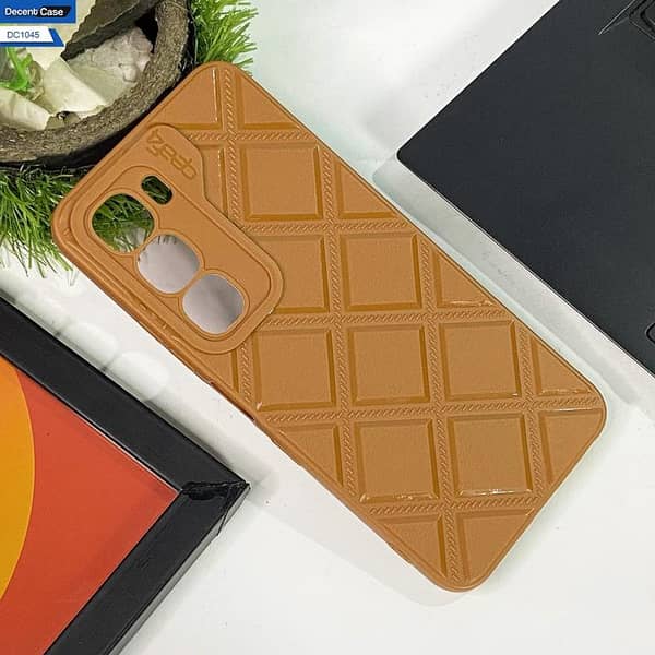 Infinix Hot 60 Square Grid Pattern Silicone Case - Blue Protective Cover