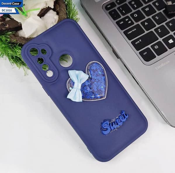 Blue 3D Love Heart Soft Case for Realme 5s - Sweet Girls Design
