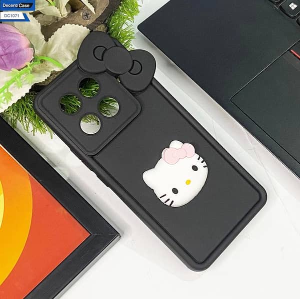 Tecno Camon 30S Cute 3D Cartoon Back Case for Girls - Black