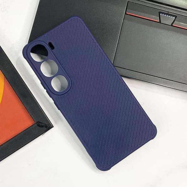 Blue Soft Matte Silicone Case for Vivo Y200 with Anti-Scratch Protection