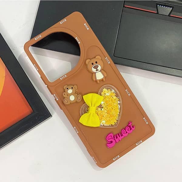 Tecno Camon 30 Brown Cover - Soft Case with 3D Bow for Sweet Girls