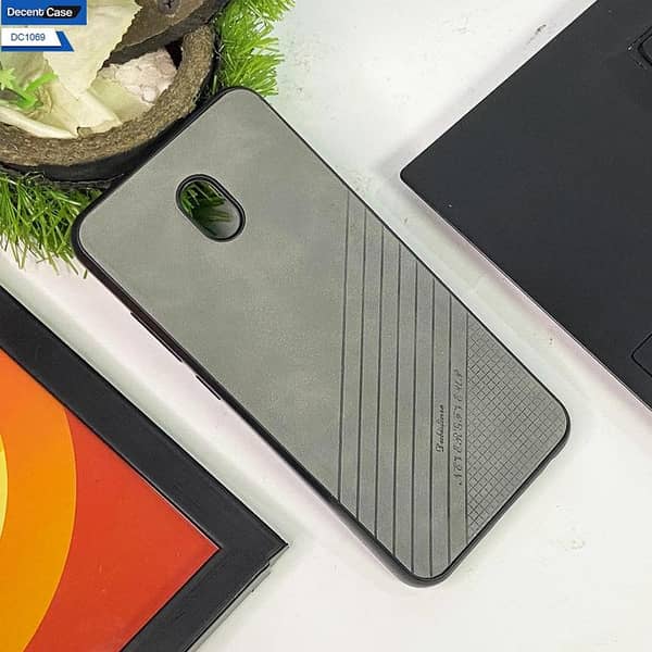 Xiaomi Redmi 8A Gray Back Cover - Premium Quality Soft Leather Feel