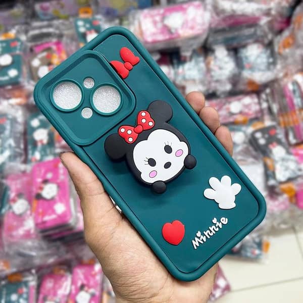 Premium Green Cover with Pop Socket for Tecno Spark Go 1